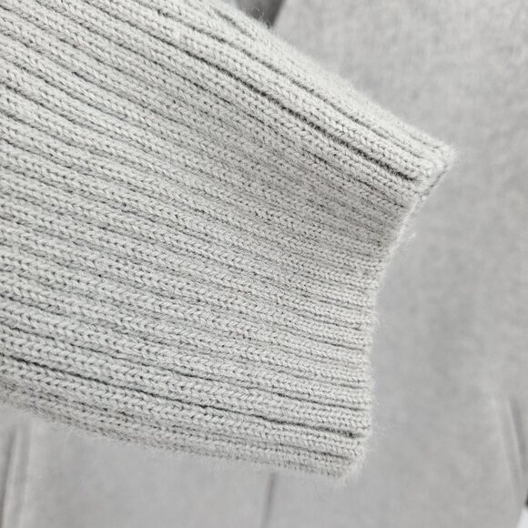 Kenneth Cole Wool-Blend Peacoat/Car Coat With Rib Knit Sleeves L Gray - Picture 13 of 15